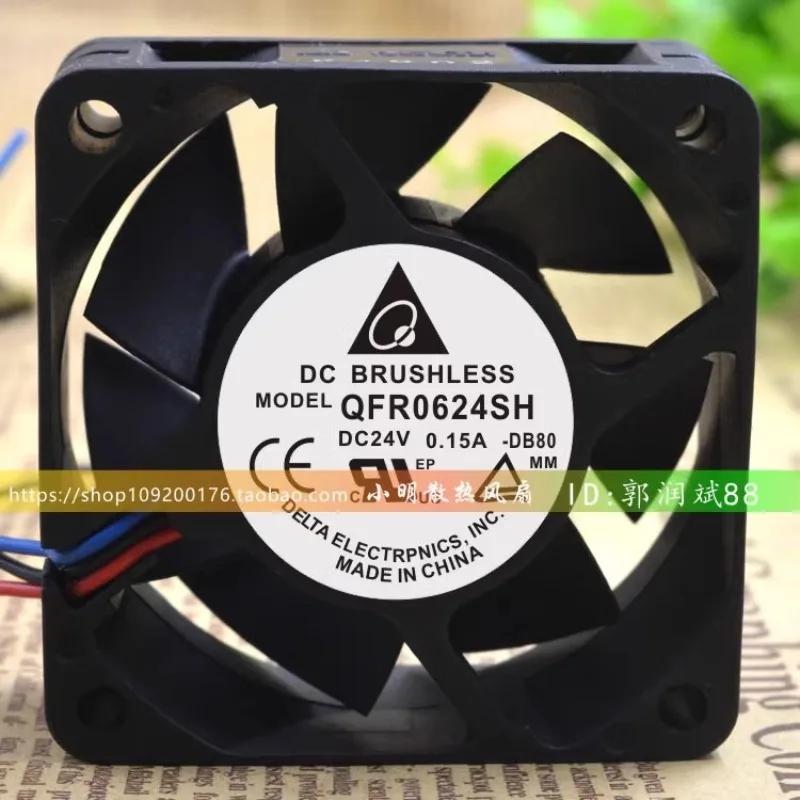 

New Cooler Fan for DELTA QFR0624SH 24V 0.15A 6025 3-wire Server Inverter Cooling Fan 60*60*25MM