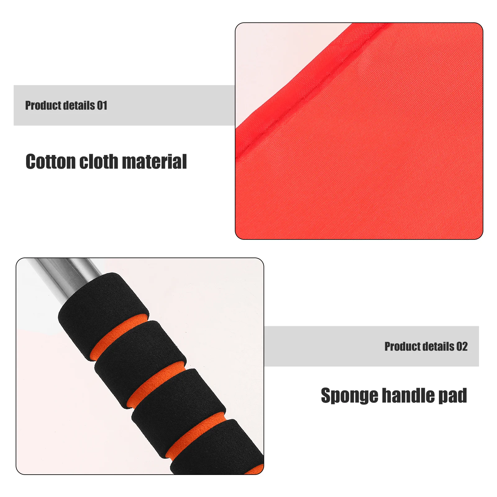 

4Pcs Referee Flags Hand Signal Solid Color Sports Judge Flags Match Outdoor Football Stainless Steel Pole Sponge Handle Durable