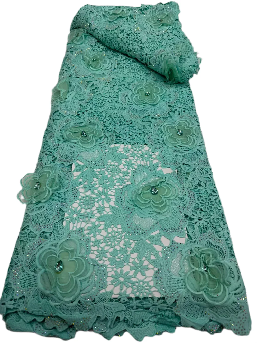 Tela de encaje de guipur 3D co - Embroidery Lace reseña y precio