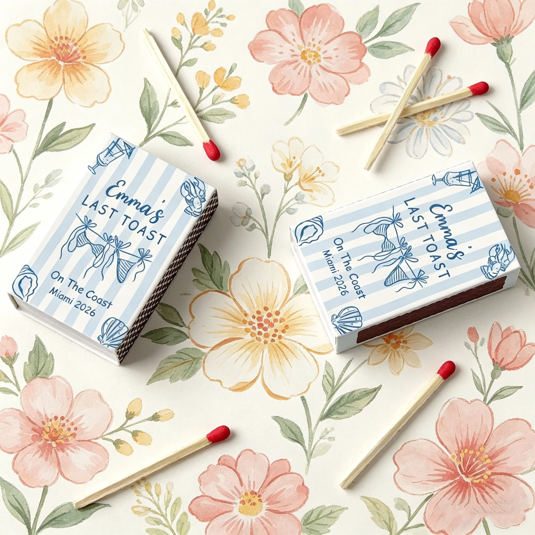 

Индивидуальные пляжные свадебные коробочки для спичек, сувениры для гостей на последний тост на девичнике
