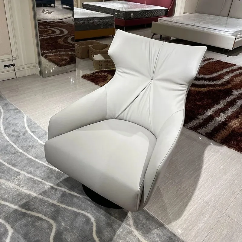 TT Single-Seat Sofa Chair Balcony Leisure Chair First Layer  Minimalist Rotating Reception and Negotiation Office Chair