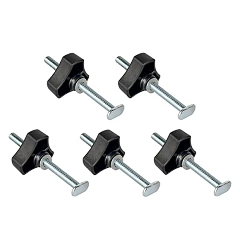 

5 Pack M8 T Track Bolts Knob Kit 4 Inch T Slot Bolts With Washers T Track Replacement Parts For Woodworking Jigs