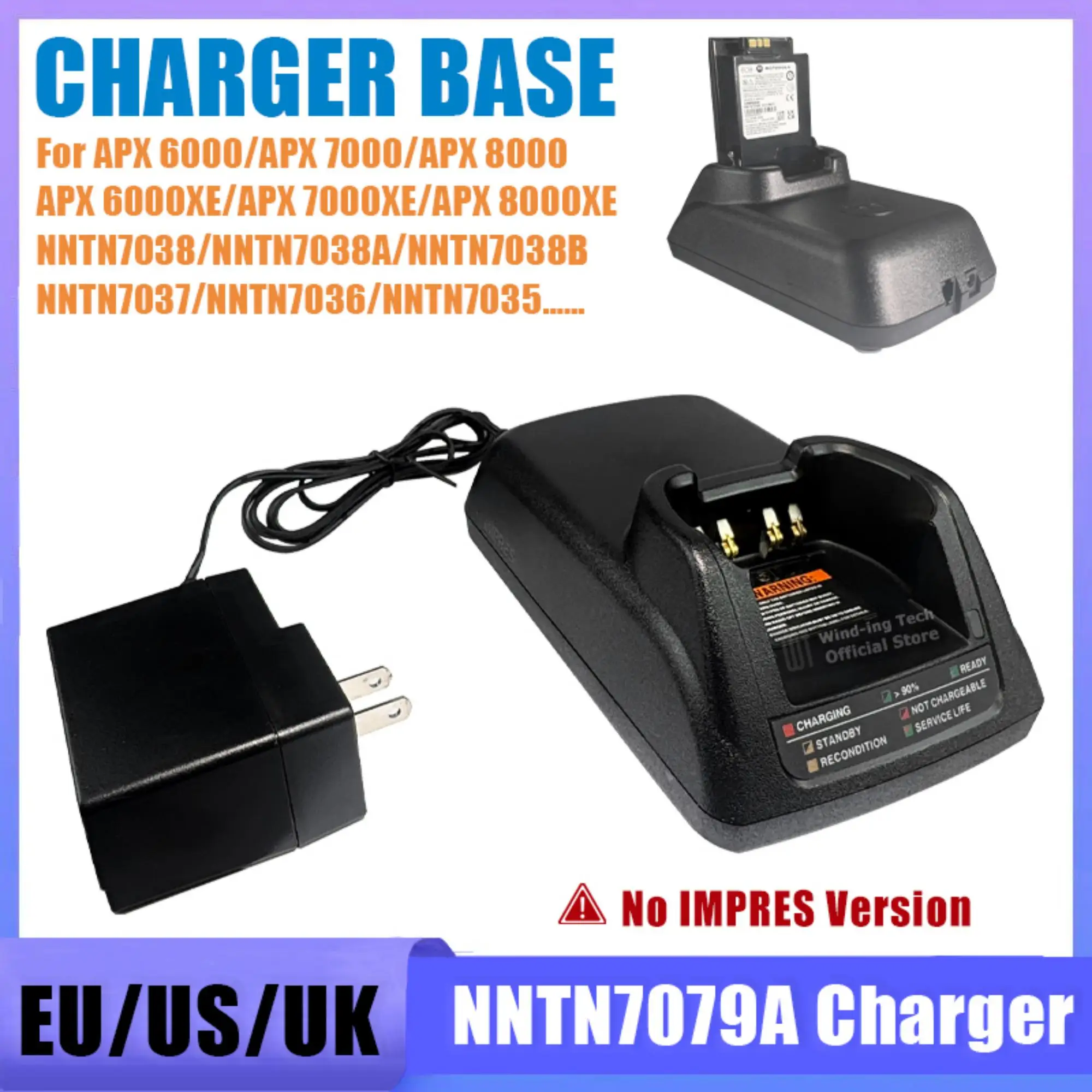 NNTN7079A Desktop Charger Base NNTN7079A NNTN7038 NNTN7033 Battery Charging Dock Compatible with APX6000 APX8000 APX7000XE Radio