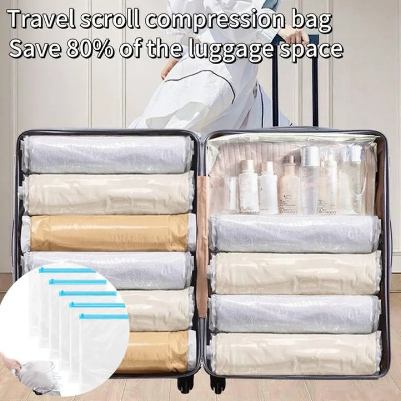 

Дорожная компрессионная сумка Вакуумные пакеты для хранения одежды Подходит для багажа и незаменимой круизной одежды Вакуумная сумка для хранения