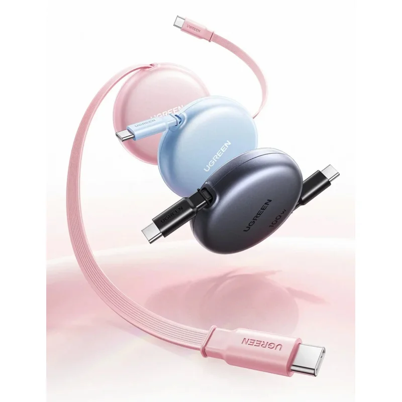 NEW UGREEN Nexode 100W Retractable USB C Cable 1m PD3.0 E Marker 480Mbps for Laptop Tablet Smartphone