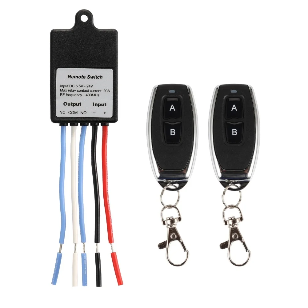 Wireless Remote Control Switch Relay DC 5V-60V Dry Contact Relay For Lights Transmitter Remote Control Dry Contact Relay