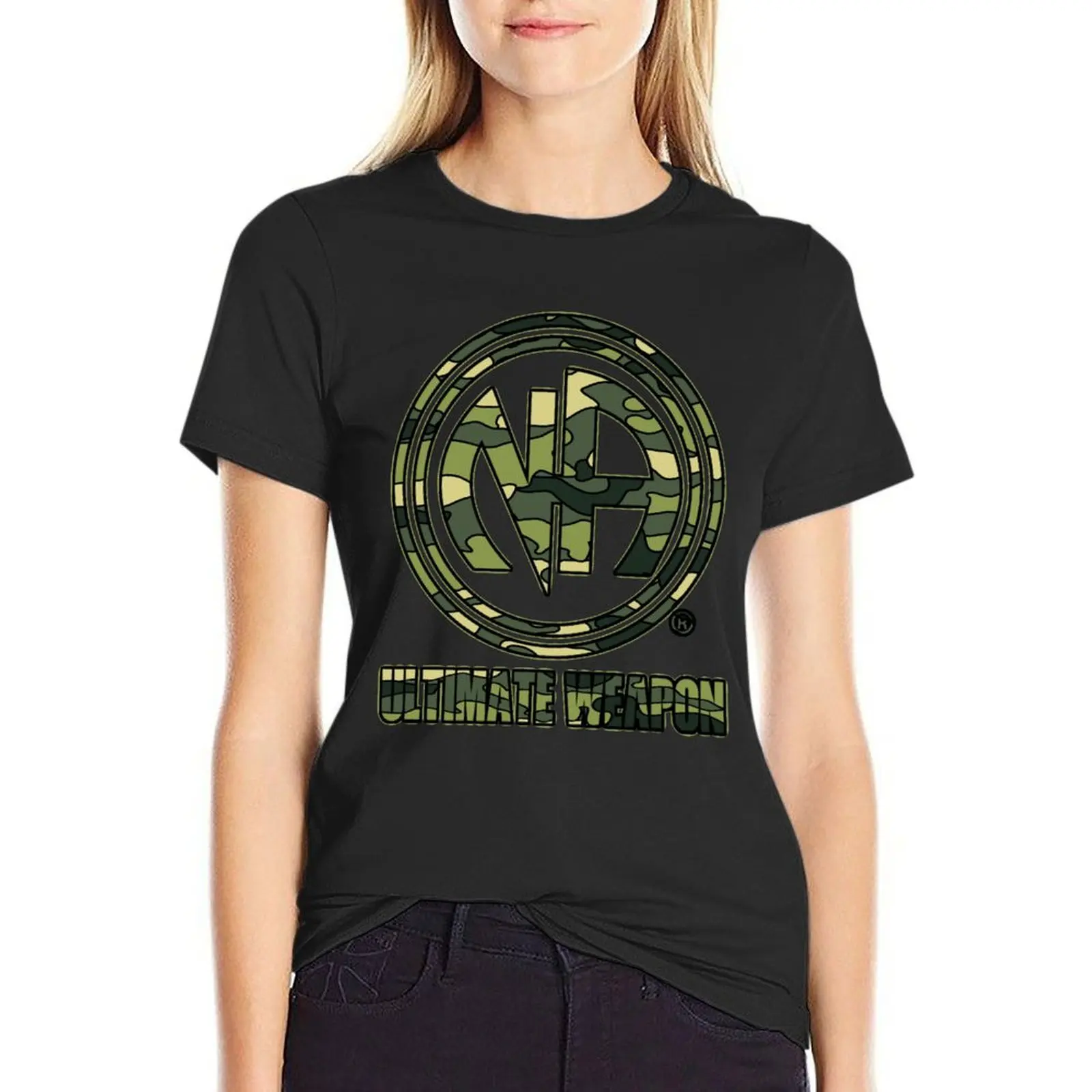 Narcotics Anonymous Gifts 12 Steps Camo Ultimate Weapon T-Shirt oversized tops funnys tight shirts for Women