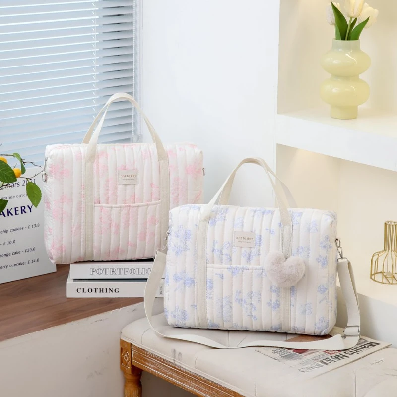 Multifunctional Large Capacity Mommy Bag Women Travel Tote Bag Baby Organizer Diaper Bag Floral Print Shoulder Crossbody Bag