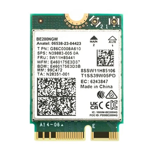 Imagen 1 del producto WiFi 7 para tarjeta de red inalámbrica Intel BE200 BT5.4 tarjeta Wifi BE200NGW 2,4/5/6GHz 5,8 Gbps adaptador M.2 para PC portátil