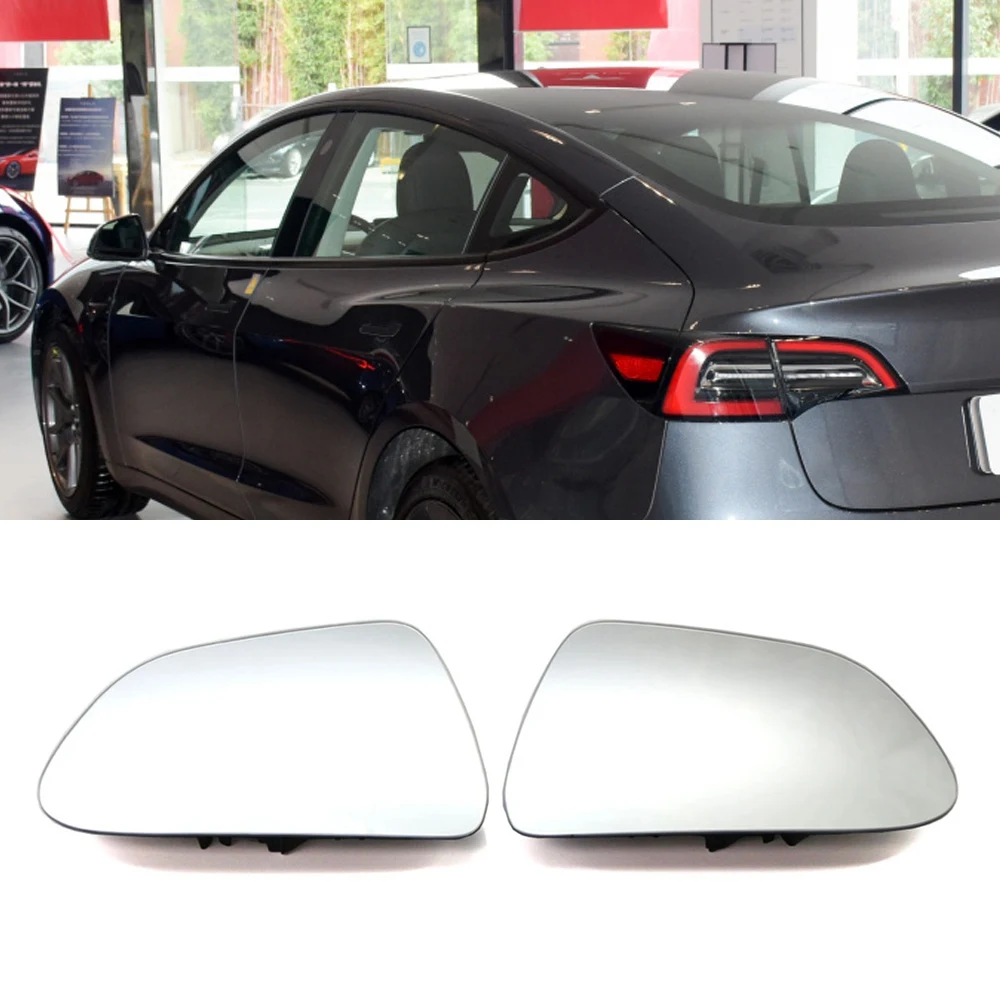 Left Rearview Mirror Glass Side Wing Mirror Glass Blind-Spot Assist Wide-Angle Lens 9252455001 for Tesla Model 3 17-21