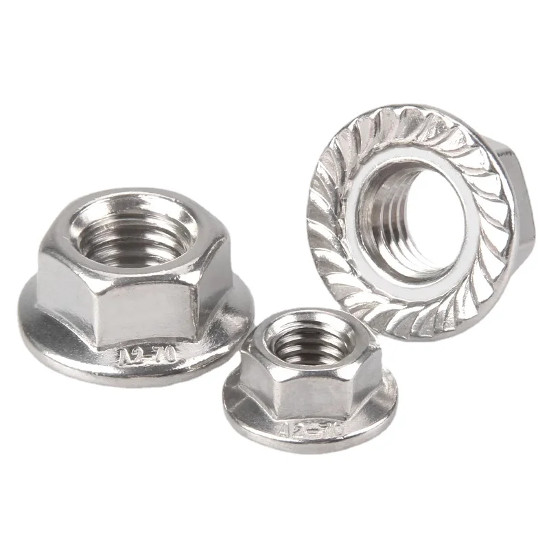 M4 M5 M6 M8 M10 M12 304 baja tahan karat heksagonal konter berulir mur ulir kiri heksagonal kunci bergerigi mur