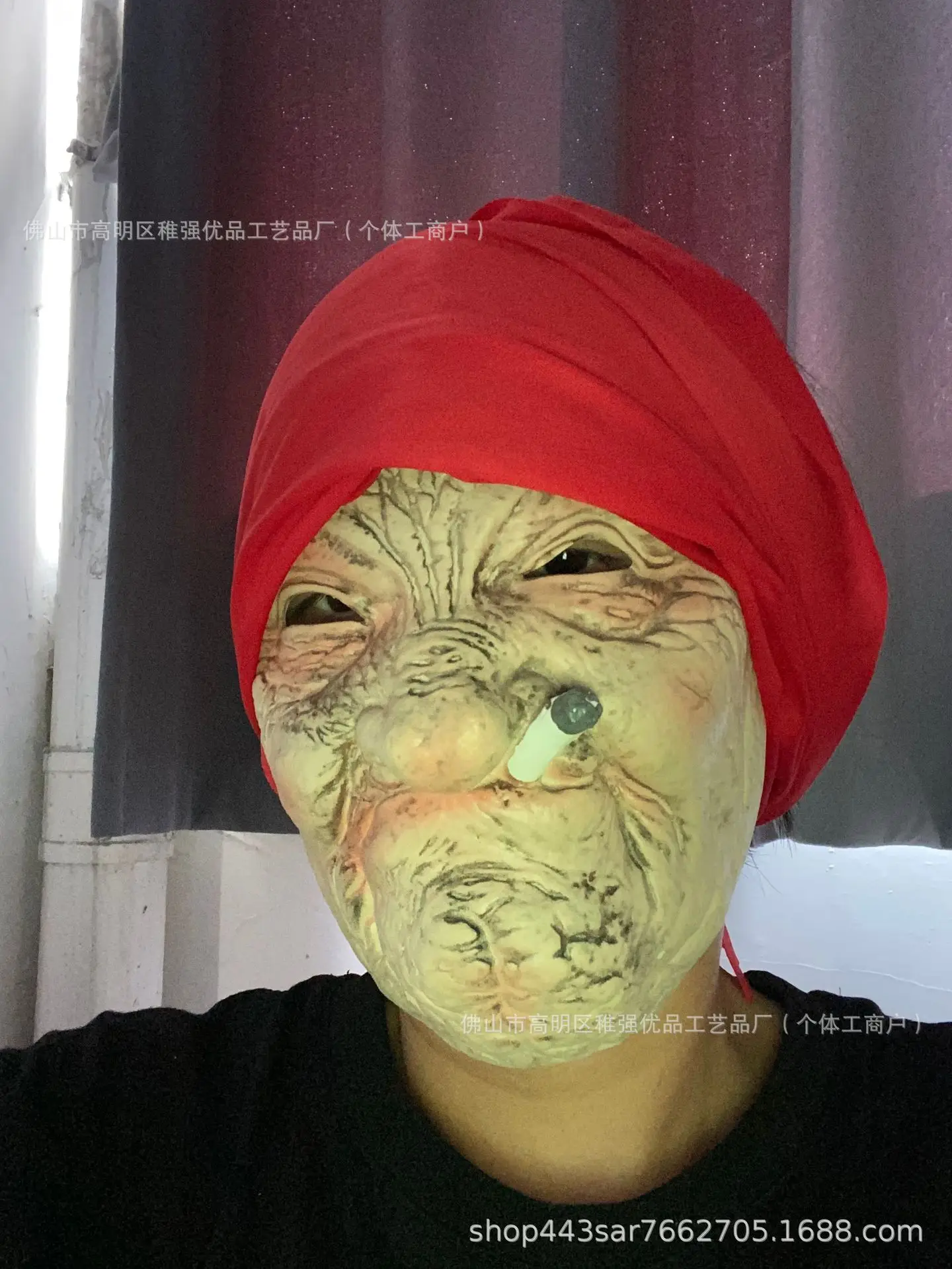 Masque d'horreur d'halloween pour grand-mère, spectacle de fête en Latex pour adultes, tête chauve, capuche de noël, Festival, spectacle sur scène, accessoires de Cosplay