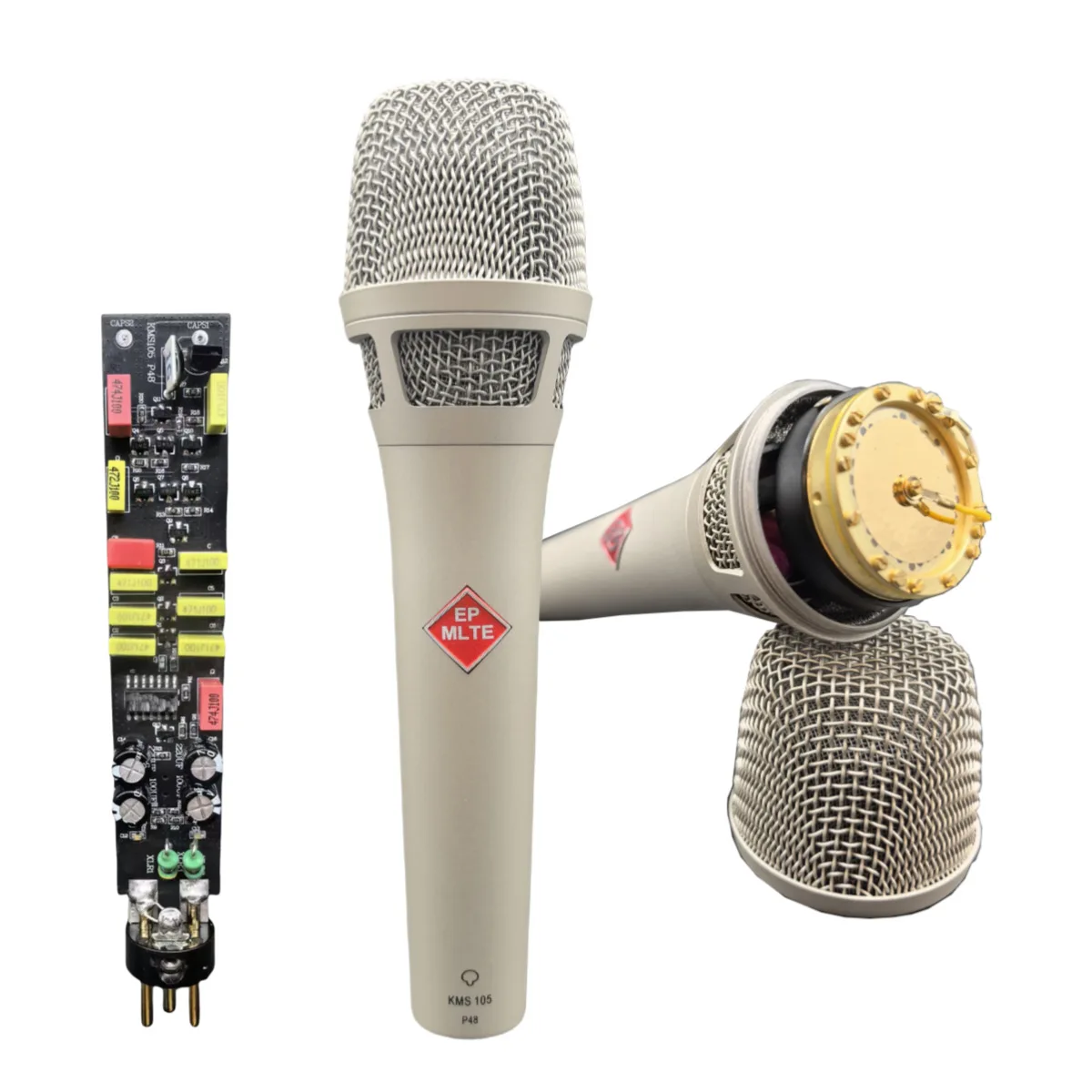 

Профессиональный конденсаторный микрофон 105, ручной микрофон с большой диафрагмой 34 мм для прямой трансляции, студии звукозаписи и пения