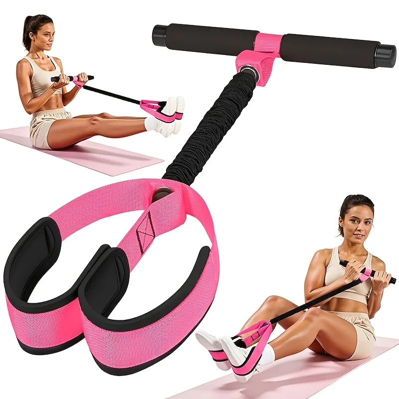Verbessertes, langlebiges Pedal-Widerstandsband mit Griff, verdicktem Latexschlauch und weichem Schaumstoff-Fußpedal, für Bauch, Taille, Arm, Core/Bauchmuskeln, Bein, Physiotherapie,