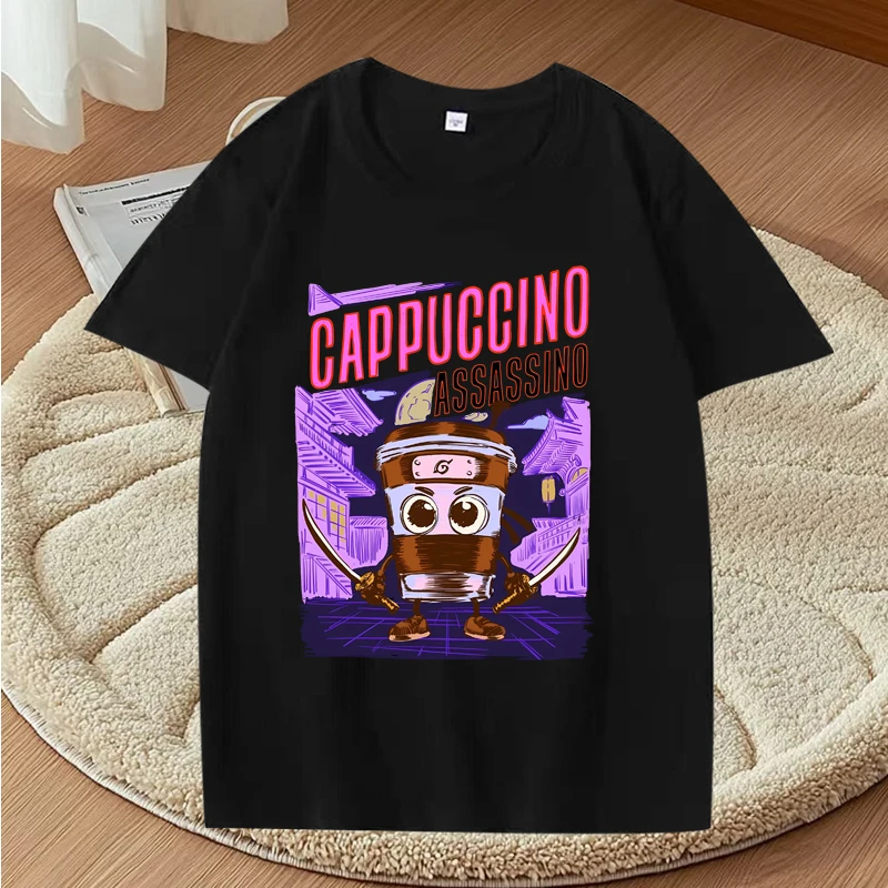 

Cappuccino Assassino italian Brainrot Meme Classic graphic T Shirts men women 100% Cotton short sleeve Summer print Unisex tops