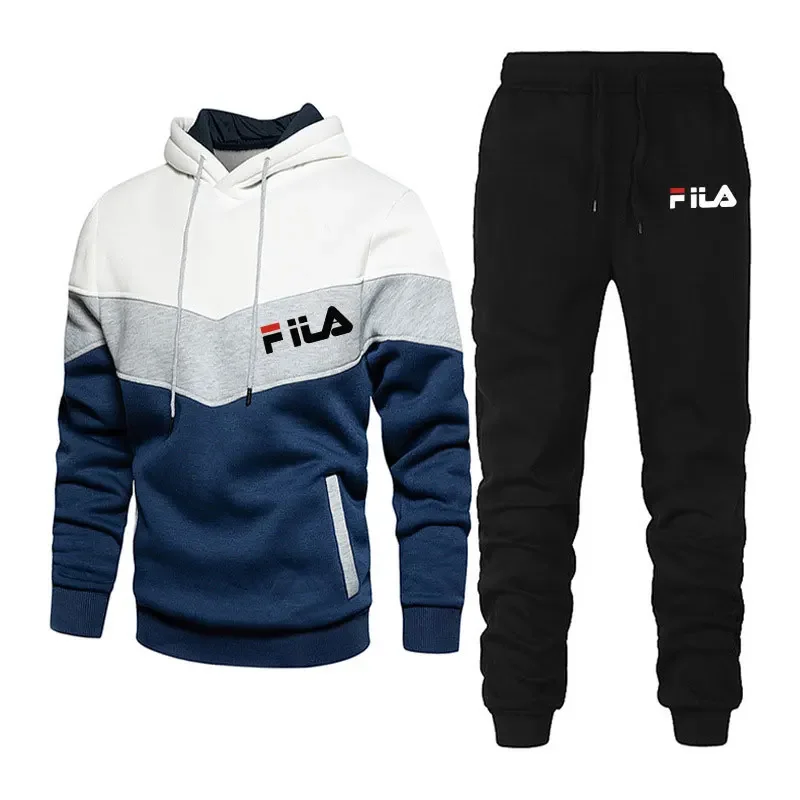 Chándal de otoño para hombre, conjunto informal para correr, ropa deportiva con capucha, chaquetas y pantalones, conjuntos de 2 piezas, traje deportivo para correr de Hip Hop