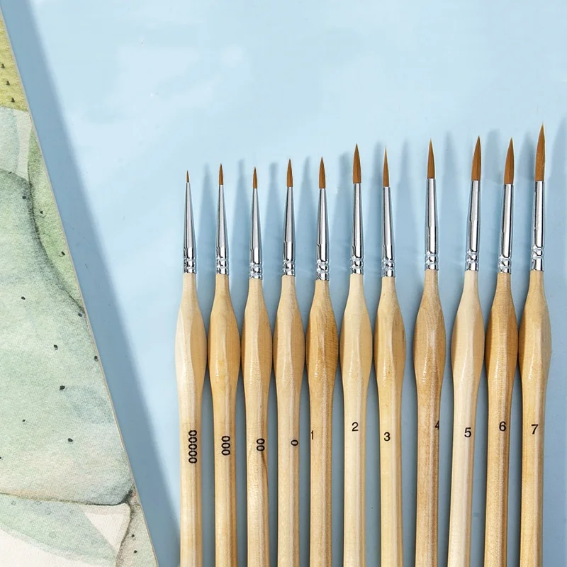

Набор сухих кистей из 11 шт. для рисования моделей, набор сухичных кистей с куполообразным наконечником и тонкими деталями для масштабных моделей и миниатюрных художественных проектов