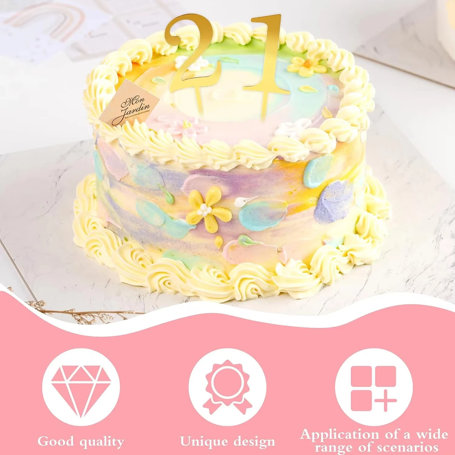 10 Stück Goldene Zahlen-Kuchenaufsätze 0-9 Set Acryl-Zahlenstecker für Geburtstag Jubiläum Party Kuchendekoration Zubehör – Detail 5