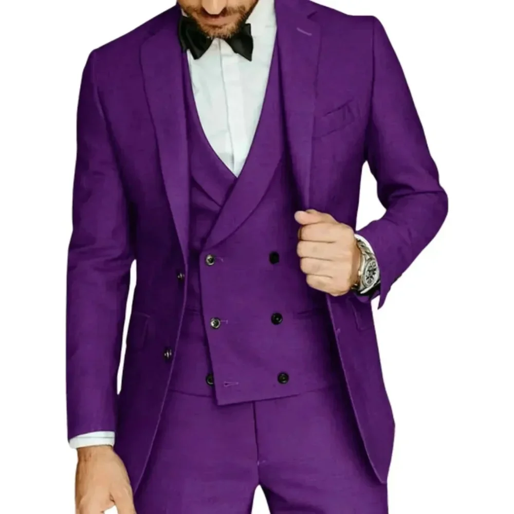 

elegantes com lapela entalhada, smoking, 3 peças, blazer, colete e calças, conjunto formal, terno masculino pa