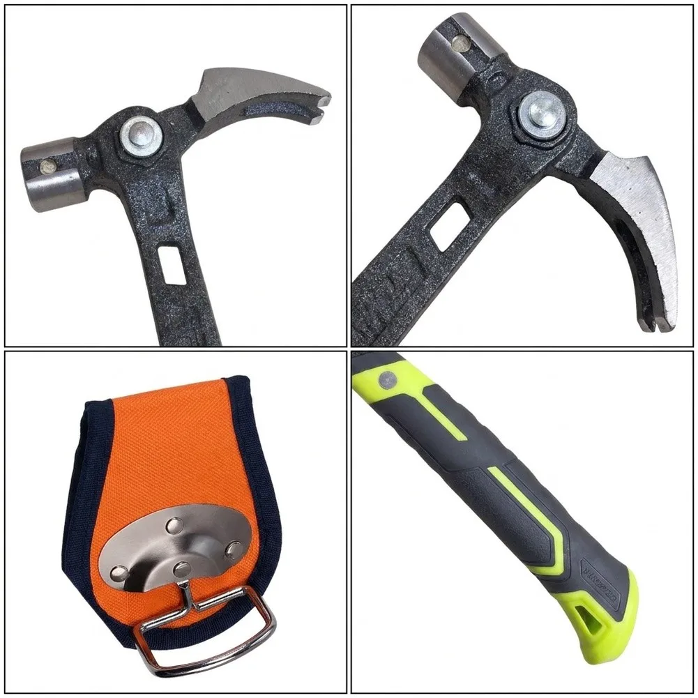 Claw Hammer 35.5cm Adjustable Angle Design Magnetic Nail Holding Feature Ergonomic Handle for Improved Control and Efficiency