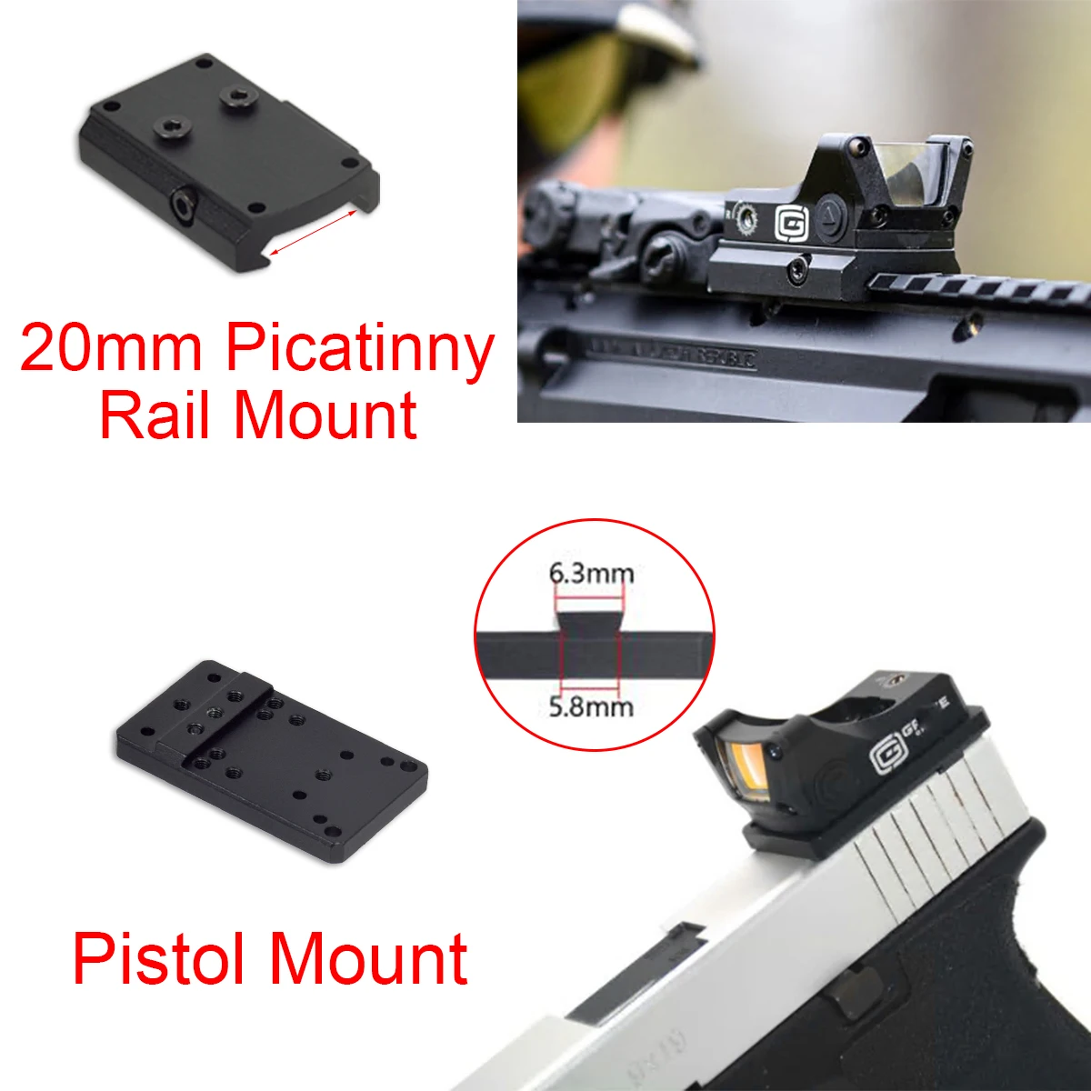 Tactical Grace M1 Red Green Dot Sight Holographic 3MOA Reflex Hunting Trijicon RMR Riflescope Airsoft Pistol Glock 17 1913 Mount