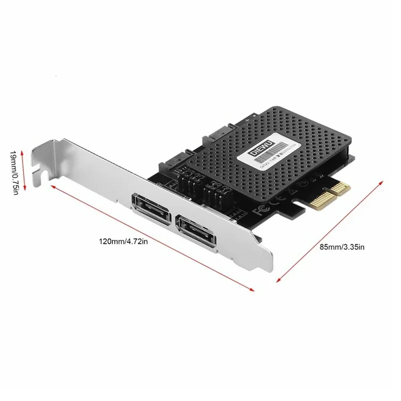 PCI Express PCI-E 1X to 2 ESATA +2 SATA3 Expansion card for ASMedia Supports hot-swapping TXB057