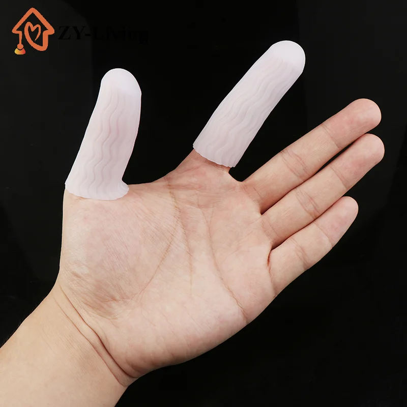 1 Pair Silicone Finger Protector Sleeve Cover Anti-cut Heat Resistant Finger Sleeves Great Cooking Kitchen Tools