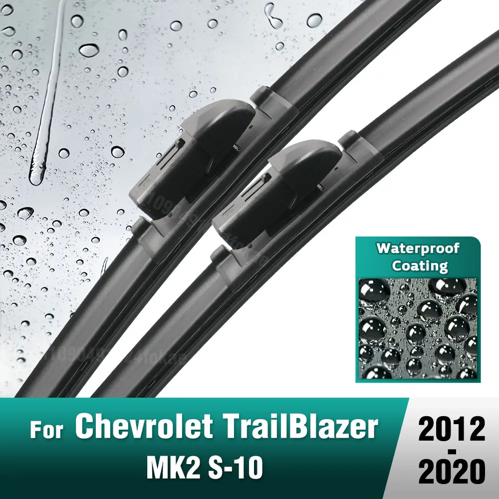 

Silicone & rubber Front Wiper Blades Set For Chevrolet TrailBlazer MK2 S-10 2012 - 2020 Windshield Windscreen 22''+18''
