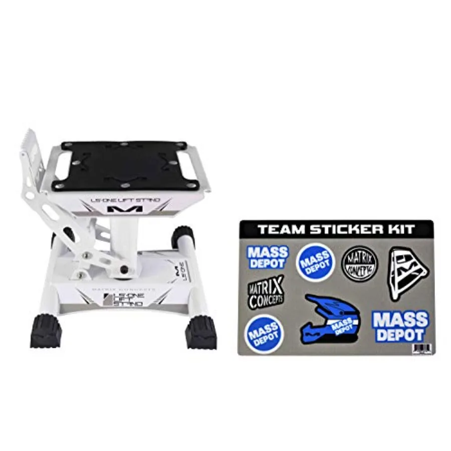 

Подставка для мотоциклов LS1 из углеродистой стали, грузоподъемность 500 фунтов, для мини-мотоциклов, в комплекте набор наклеек, белая.