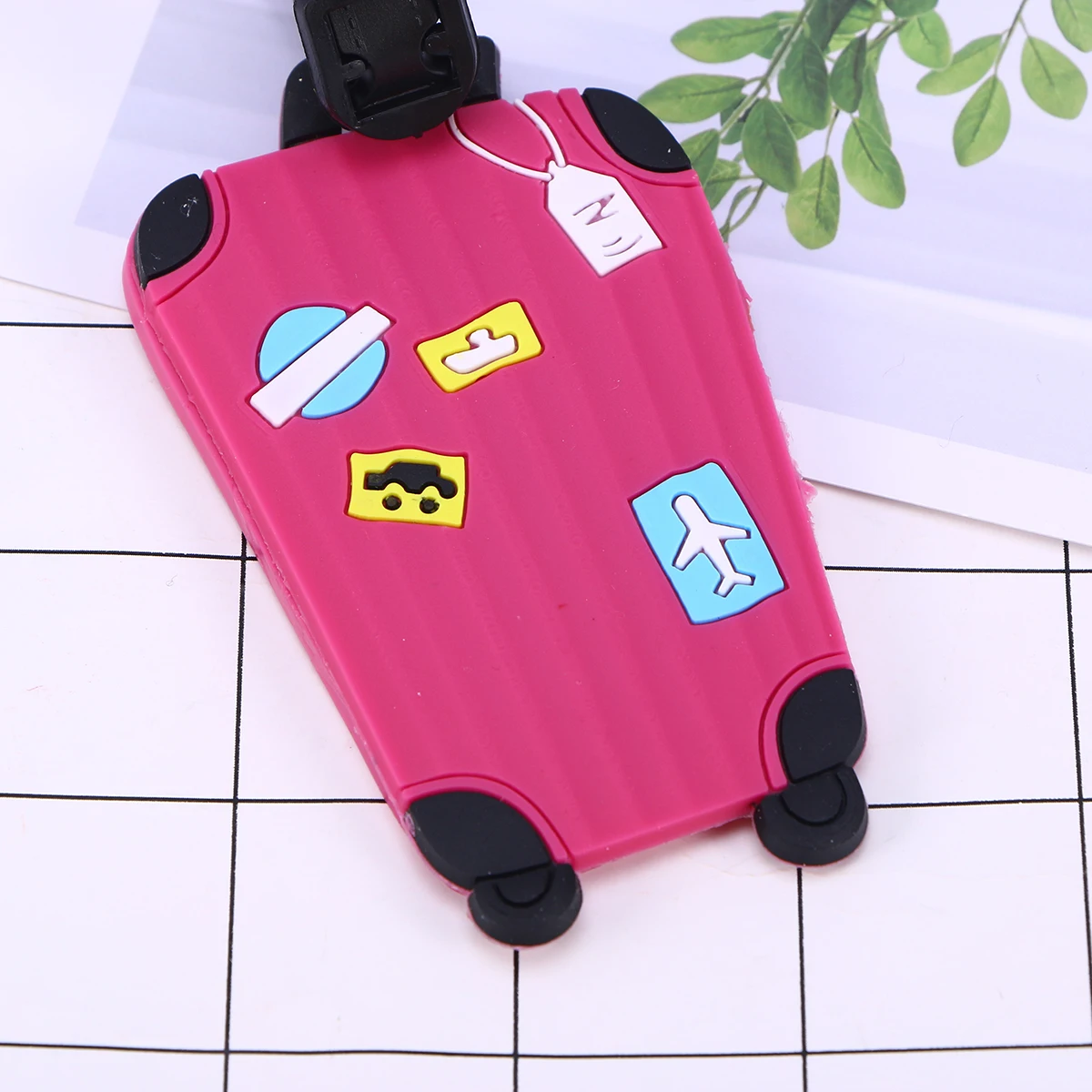 

2pcs Luggage Tags Personalized Travel Baggage Identifier Suitcase Labels Durable Silicone Bright Colors Kids School Bag Tag