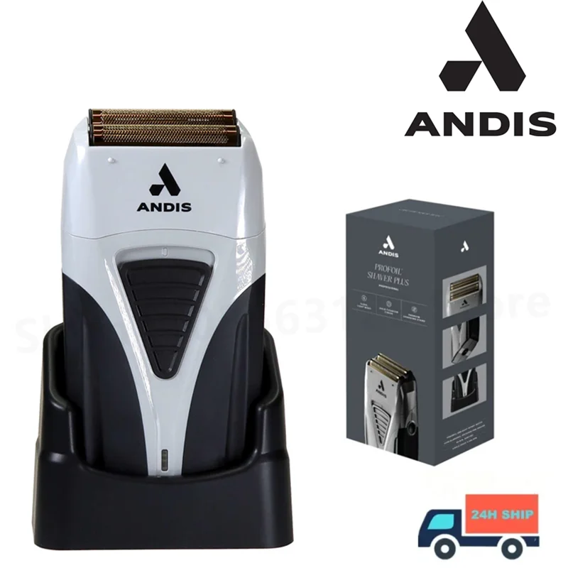 Original Andis Profoil Lithium Plus 17255 Barber Hair Cleaning Electric Shaver For Men Beard Stubble Razor Titanium Foil Shaver