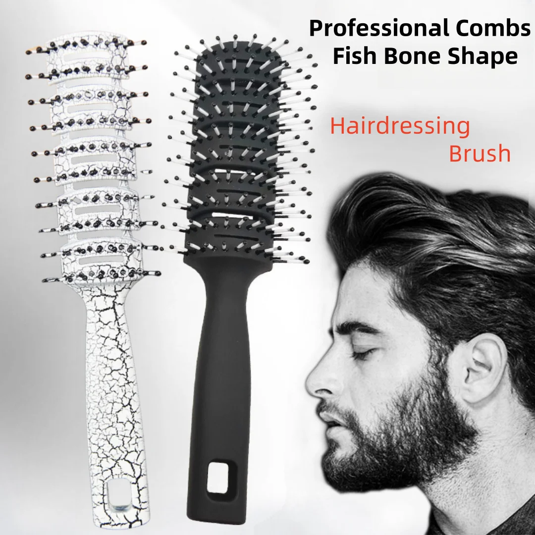 Professional Massage Comb for Wet Styling Curly Hair Ribbed Comb Men Fluffy Hair Home Hairdressing Brush Styling Accessories