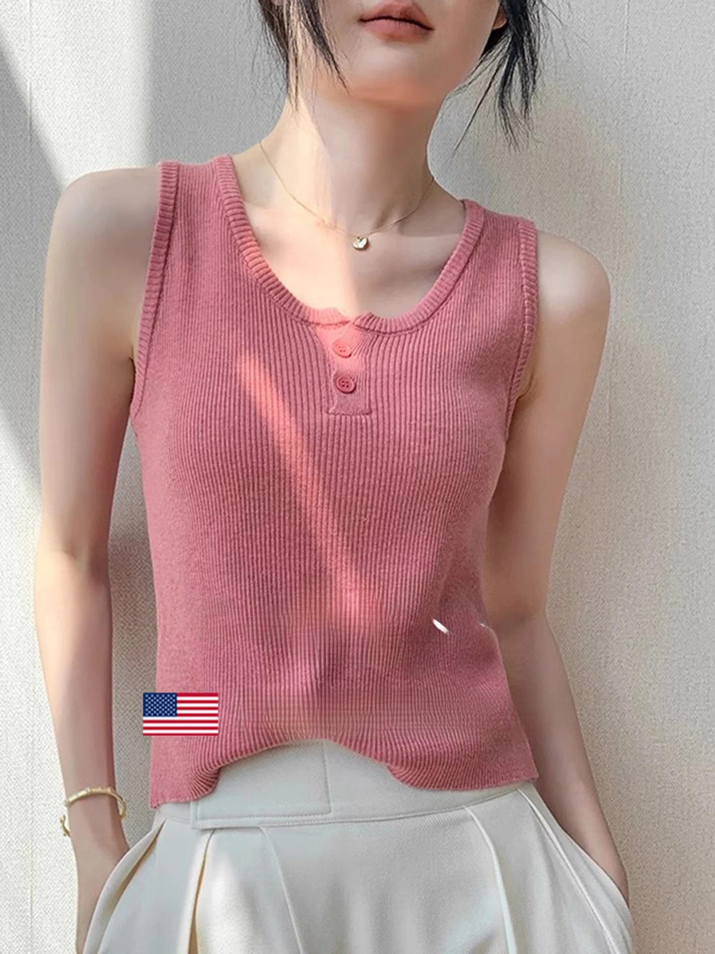 

Круглый вязаный жилет с пуговицами Caring Kiss Ne Svel, женский топ Ele Slim, внутренняя одежда, модный топ для поездок на работу