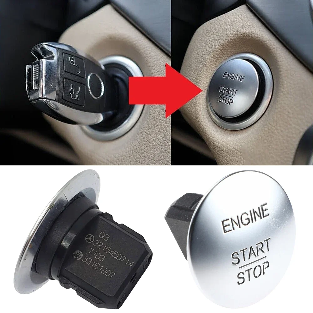 Engine Start Stop Button 2215450714 Car Keyless One-Click Start Stop Push Button for Mercedes Benz B C E GL ML Class