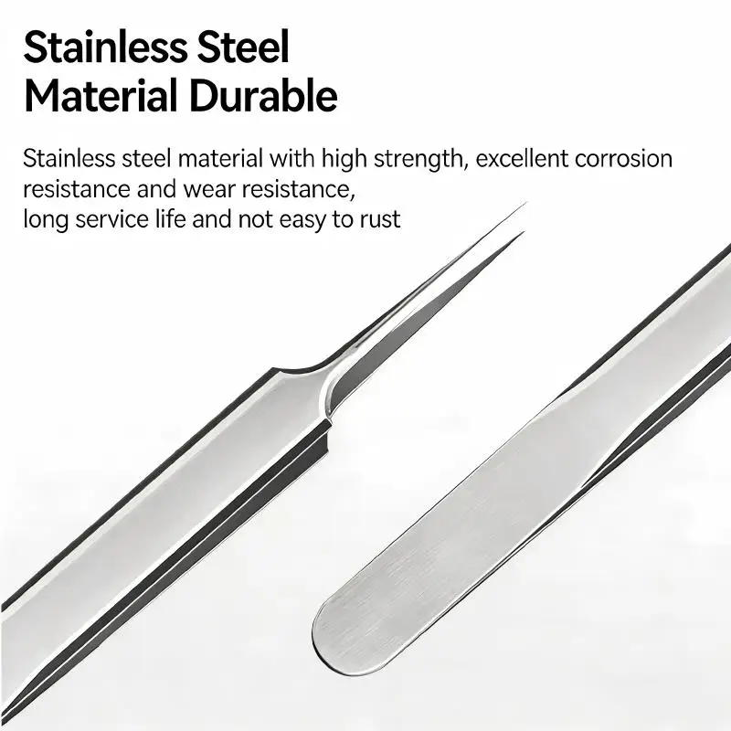 6-teiliges Set zum Entfernen von Mitessern aus Edelstahl – Akne-Nadel, Clip und Lupe für Gesichtsporen, saubere Hautunreinheiten