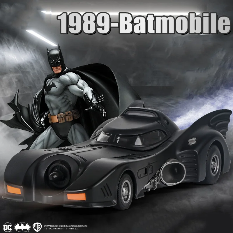 1:24 Batmobile Bat 1989 Alloy Diecast Cars Model Metal Simulation Sound Light Pull Back Hot Wheels Kid Christmas Gift Decoration