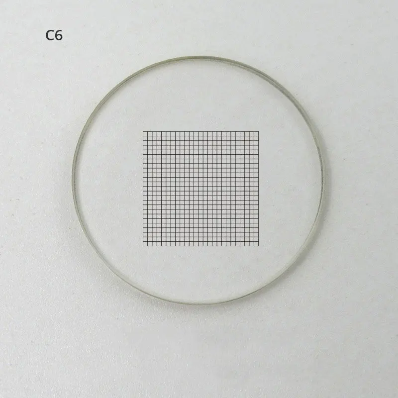 2 Stück DIV 0,2 mm Mikroskop-Kalibrierlinial aus Glas, Mikrometer für biologische Messungen, Kalibrierlineal – Detail 1