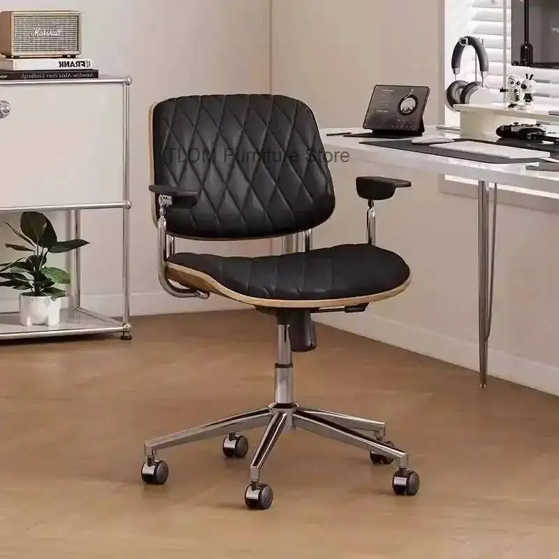 Chairs Wood Rotatable Lift Computer Creative Bedroom Light Luxury Office Chair Solid Comfortable Long-term Sitting Study Chairs