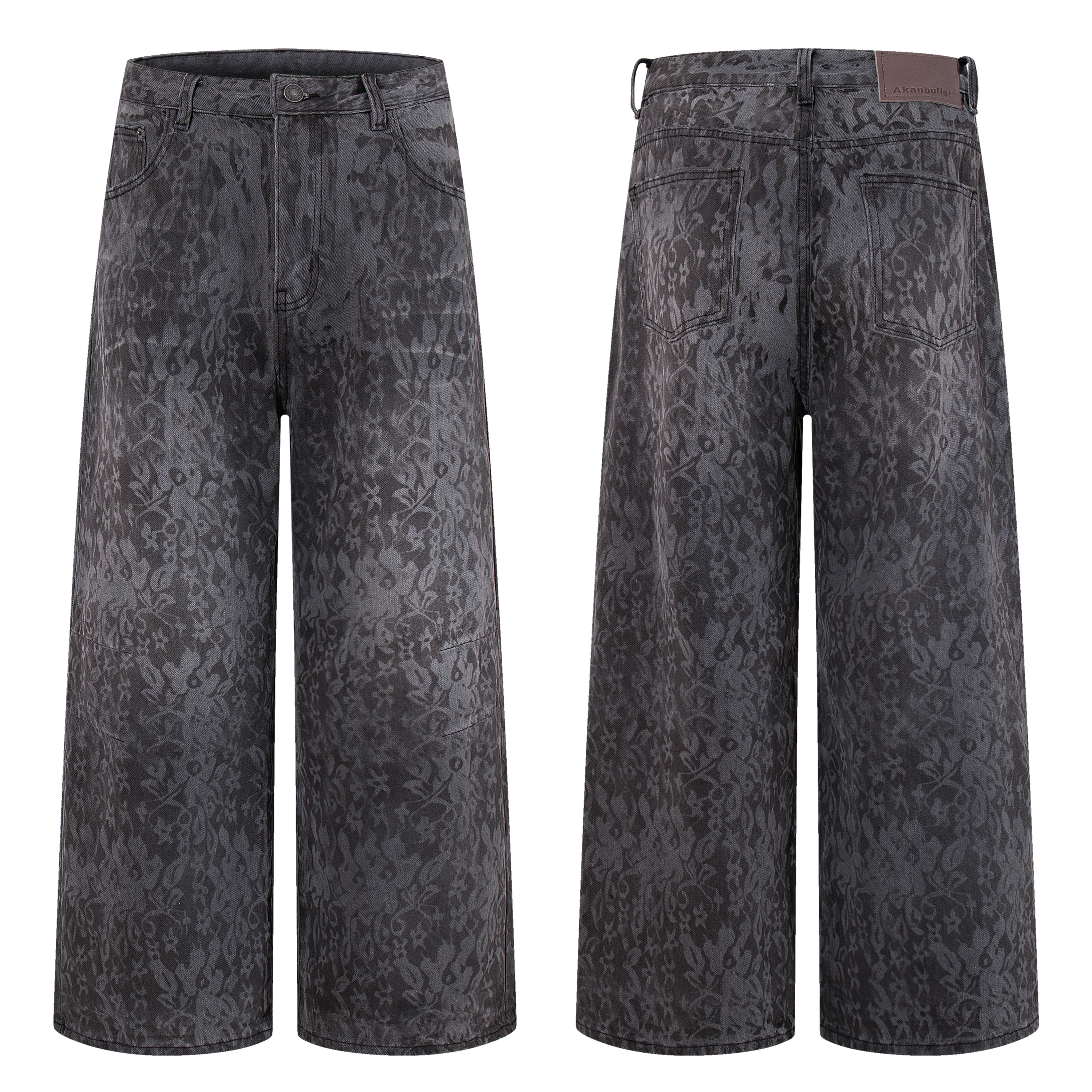 

AL88061 BLCG High Waist Super Quality Loose Fitting Denim Pants Heavy Thick Unisex Fashion Art Stylish Hand Painting Jeans