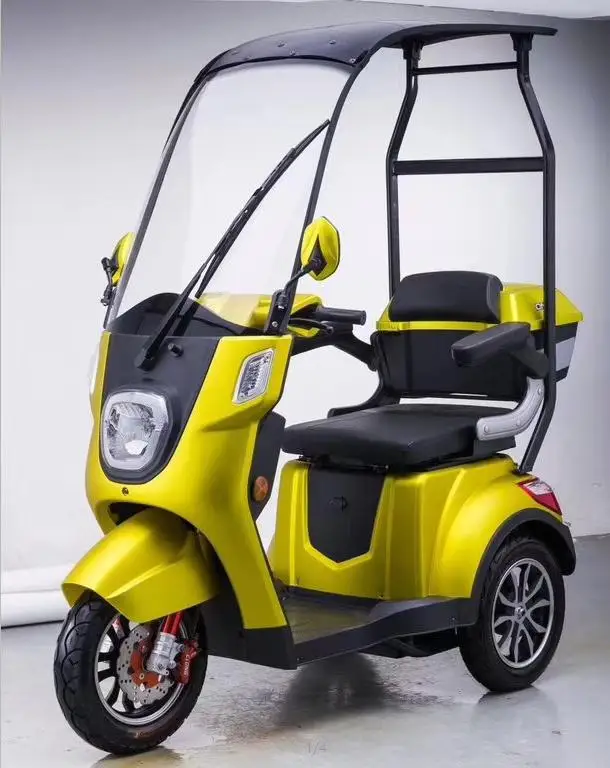 500w Electric Mobility Passenger Scooter With Rain Cover Roof