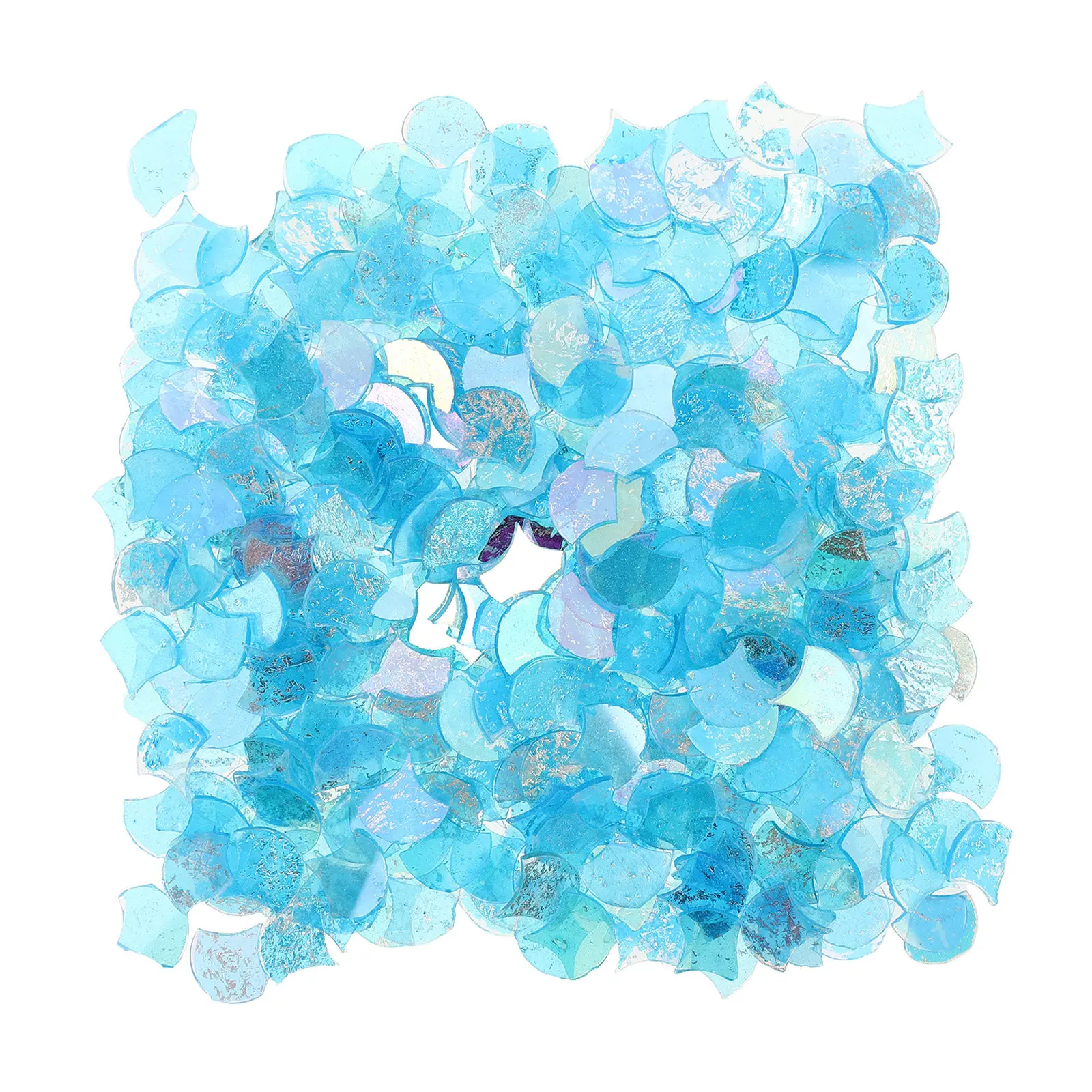 350Pcs Broken Glass Mosaic Tiles Scale-Shaped Shimmer Decorative Glass Pieces DIY Mosaic Supplies for Wall Art Handmade Crafts