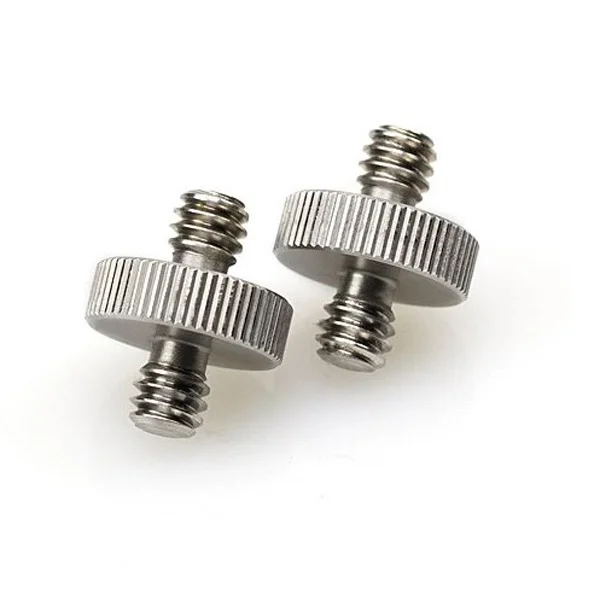

2Pcs 14 Male to 14 Male Threaded Screw Adapters Flash Mount Conversion Heads Durable Steel Camera Tripod Holder Connector