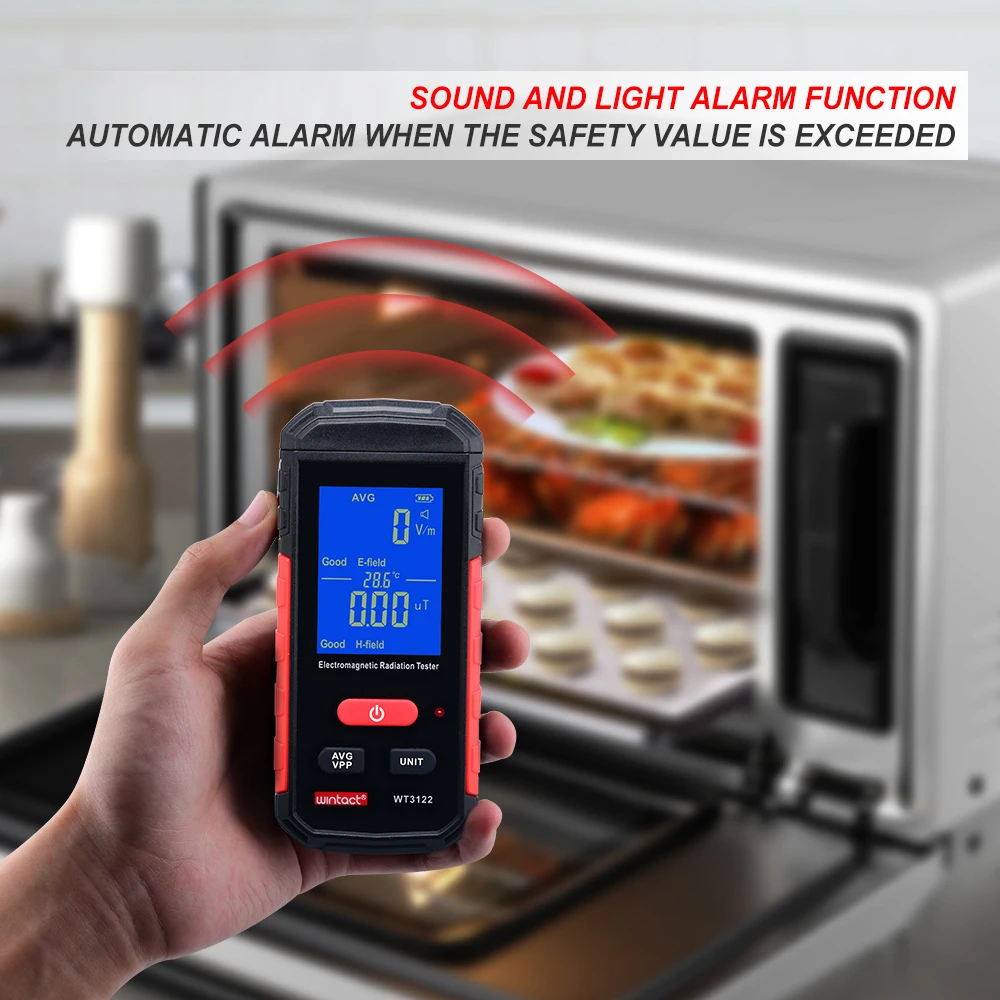 

Electromagnetic radiation tester simultaneous detection of electric and magnetic feld radiation LCD Radiation assessment