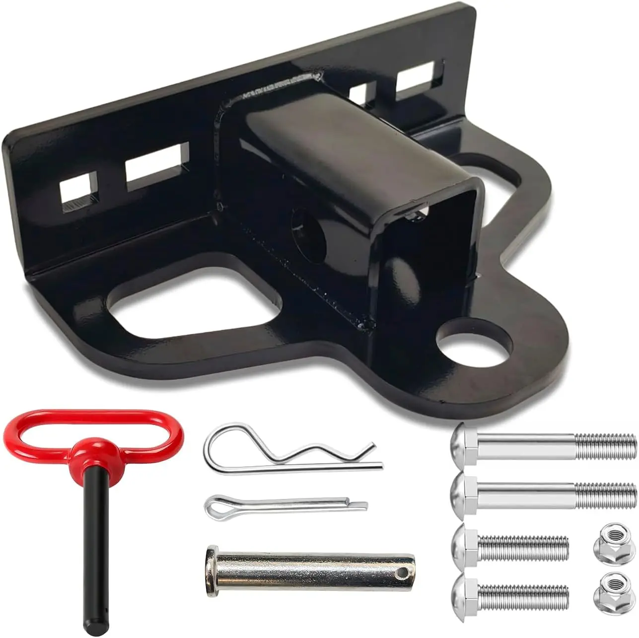 

Zero Turn Lawn Mower Trailer Hitch, 1-1/4' Heavy Duty Steel Receiver, Universal Fit for John Deere, Husqvarna, Toro, Hustler & C