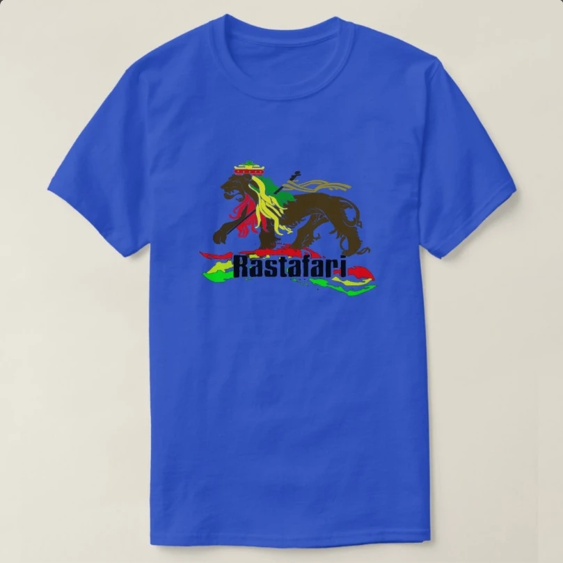 Iron, Lion, Zion Rasta Reggae T-Shirt O-Neck Short Sleeve Summer Casual Mens T-shirt