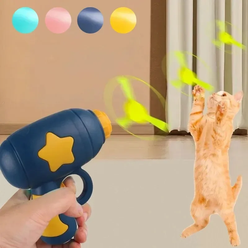 Brinquedo Interativo Engraçado para Gatos: Lançador de Mini Disco Voador para Treinamento de Gatinhos, Pistola de Tiro para Jogos de Perseguição, Brinquedos para Gatos, Suprimentos para Animais de Estimação