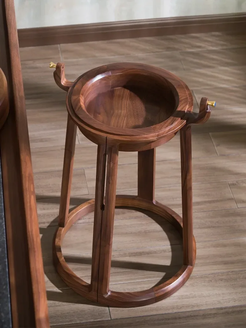 Thousands of miles of rivers and mountains, North American black walnut, solid wood, dried fruit stand, new Chinese style