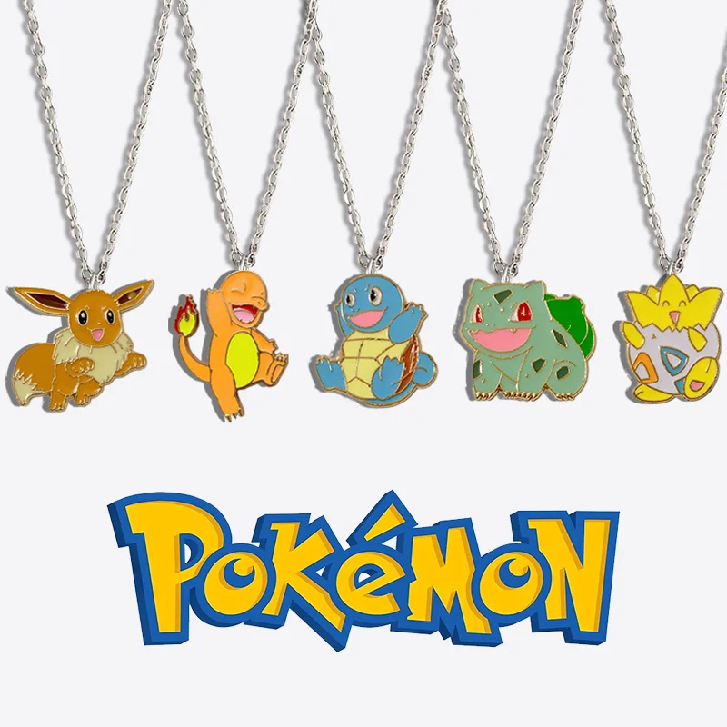 Pokemon Necklace Gift Fashion Versatile Light Luxury Anime Pikachu Necklaces Student Friends Couple Chains Jewelry Birthday Gift