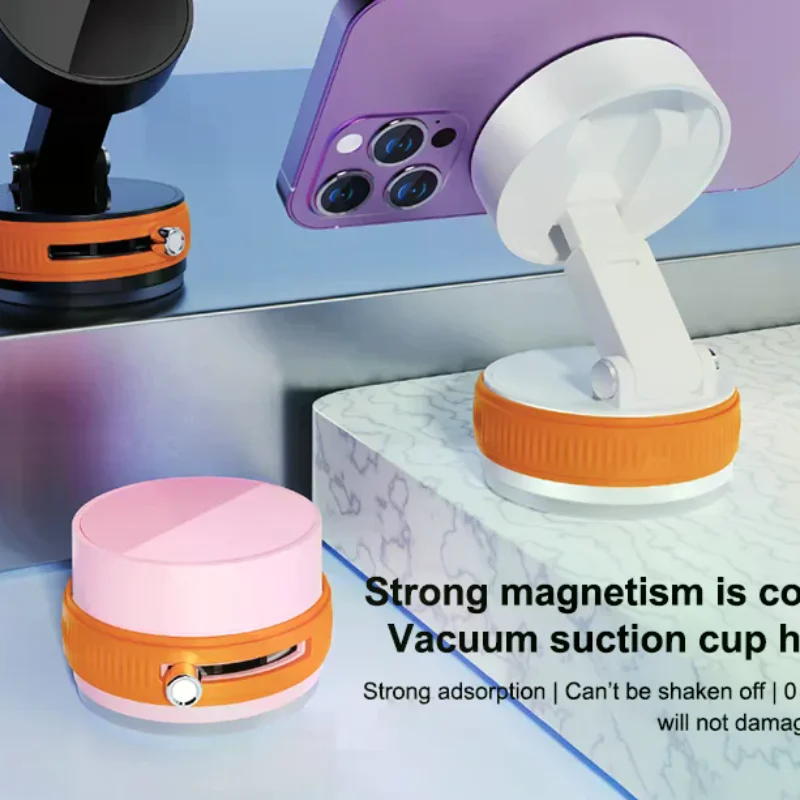 

Strong Magnetic Car Phone HolderFoldable Design 360° Adjustable VacuumMount For Car/Desk/Bathroom/Universa