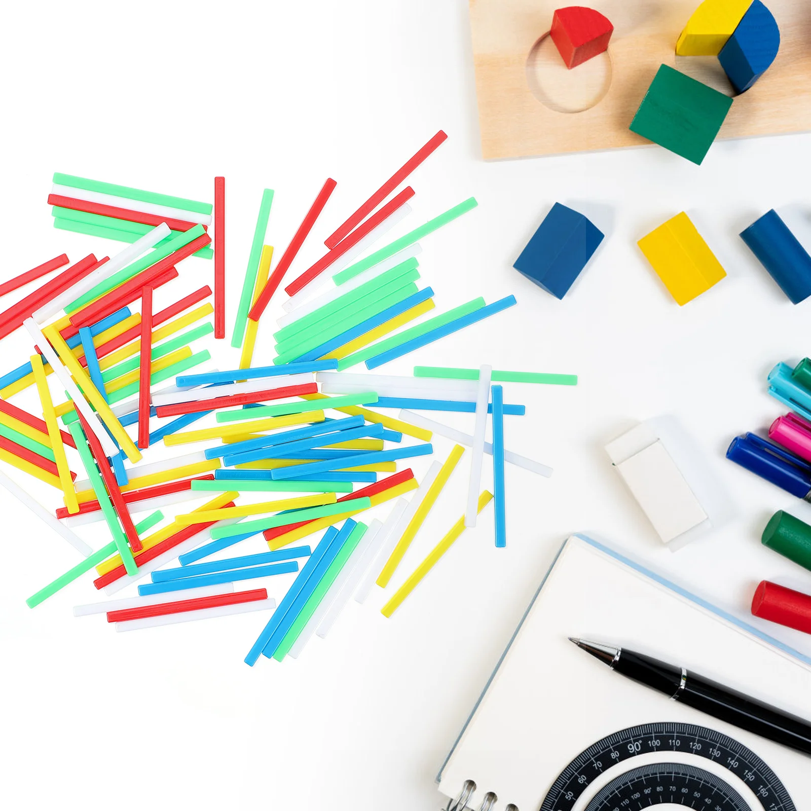 2-zakken kleurrijke plastic rekenstaven Montessori wiskunde leermiddelen telstaven educatief speelgoed voor kinderen